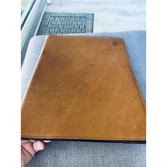 Hartmann Brown Leather Portfolio Organizer Notebook Zofran Pharmaceutical Rep